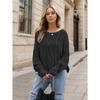 Women's Round Neck Twisted Rope Fried Dough Twists Loose Knit