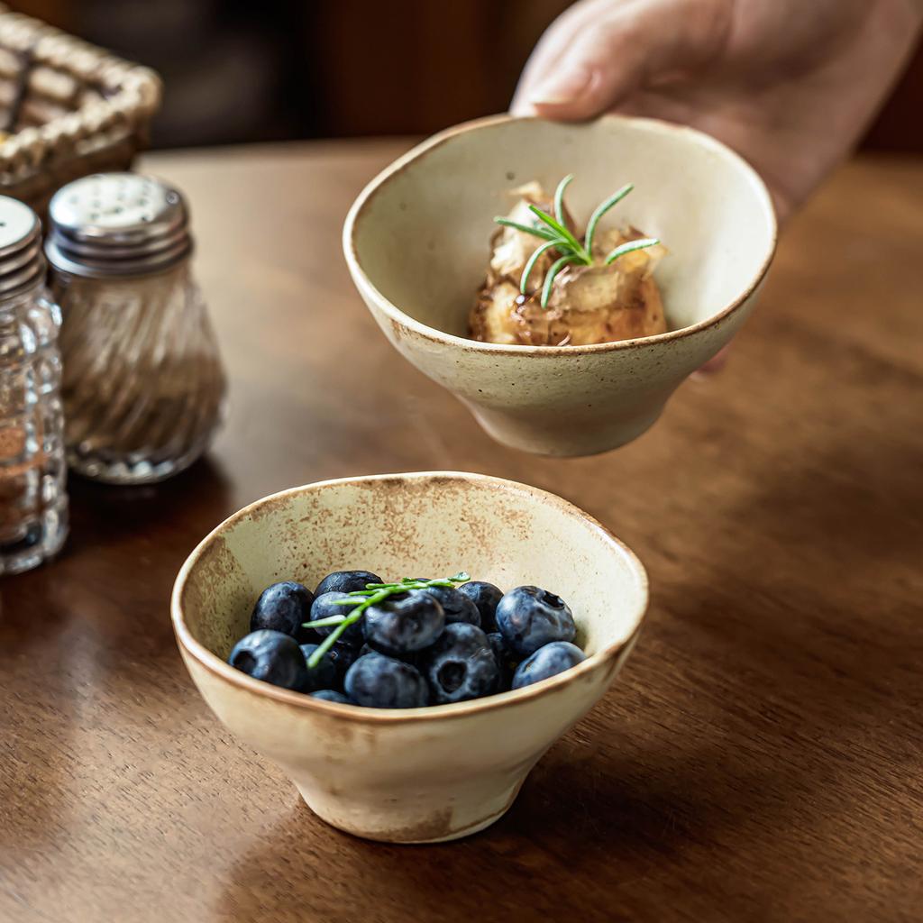 Geschmacksplatte Japanische Grobkeramik Platte Retro Stil Geschirr Keramik Dippschale Geschmacksplatte Haushalt Hohe Gemüseteller