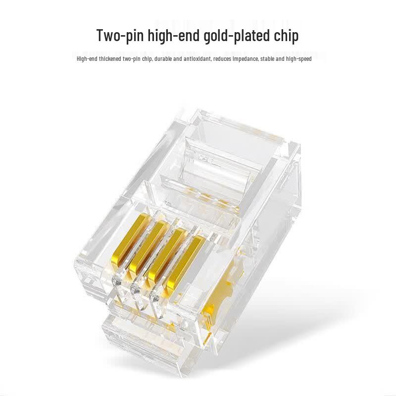 Shengwei RJ11 4P4C Gold-Plated Telephone Connectors (50-Pack)