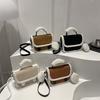 Women Light Luxury Fashion Korean Style Casual Frosted Splicing Commuter Versatile Crossbody Small Square Bag