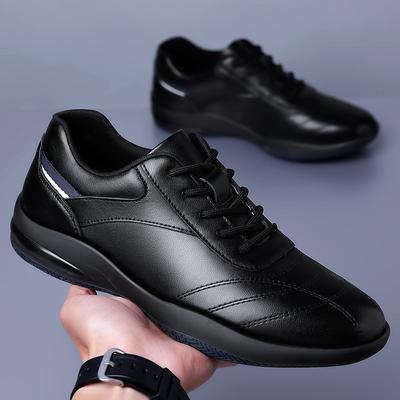 Autumn Men's Leather Shoes New Sports and Leisure Cowhide Shoes Korean Version Soft-soled Wear-resistant Travel Forrest Gump Running Shoes