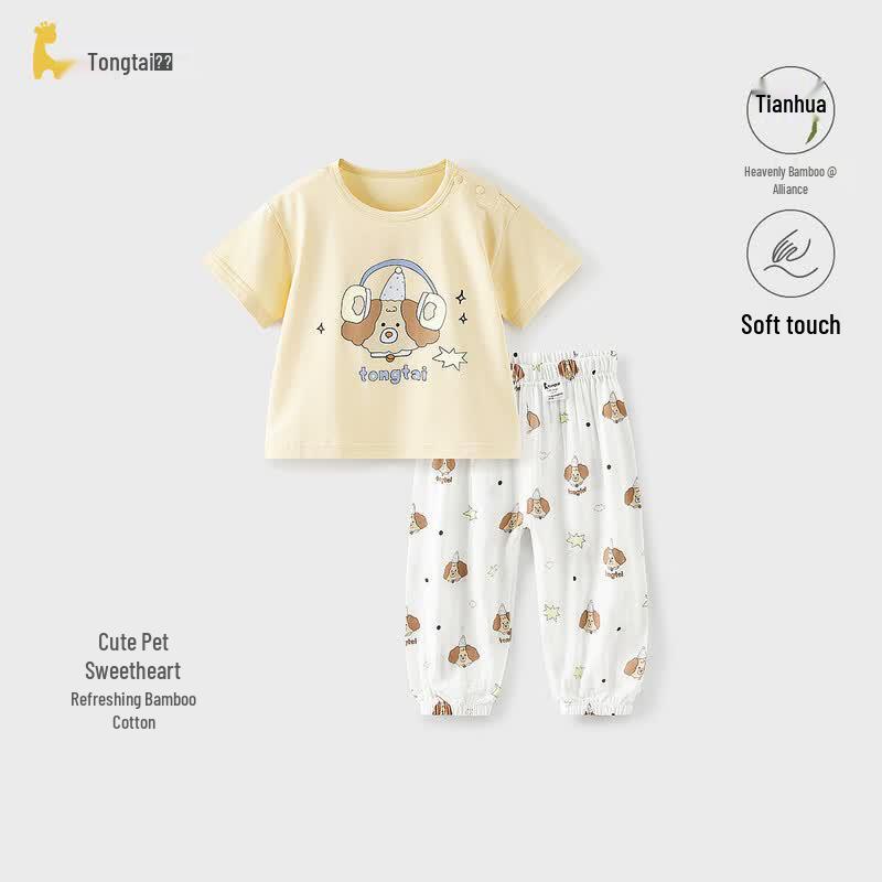 TONGTAI Unisex Lightweight Summer Baby  Toddler Short-Sleeve Set 110