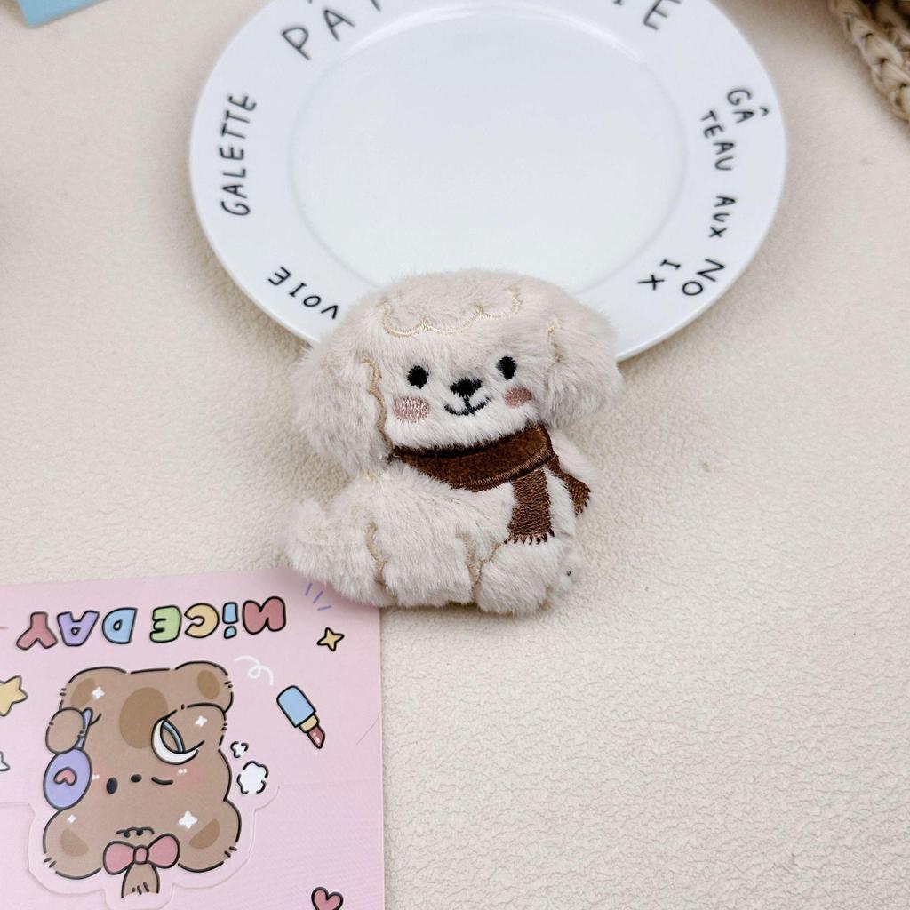Adorable Dog Scarf Plush Keychain - Backpack Accessory, Doll Figure, Brooch