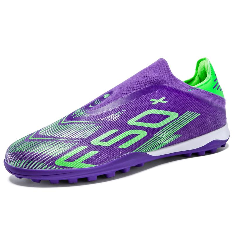 35-45 Herren Niedrig geschnittene Große Größen Lange Stollen Fußballschuhe Anti-Rutsch Verschleißfest TPR Kunstrasen Kinder Lange Stollen Fußballschuhe 40 violett