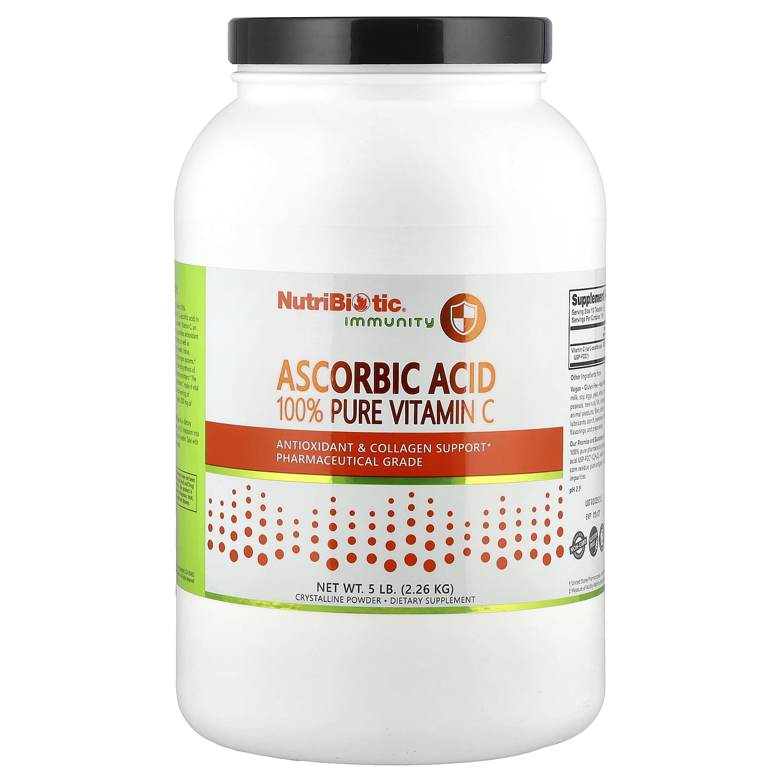 

Immunity, Ascorbic Acid, 100% Pure Vitamin C, Crystalline Powder, 2.26 Kg (5 Lb)
