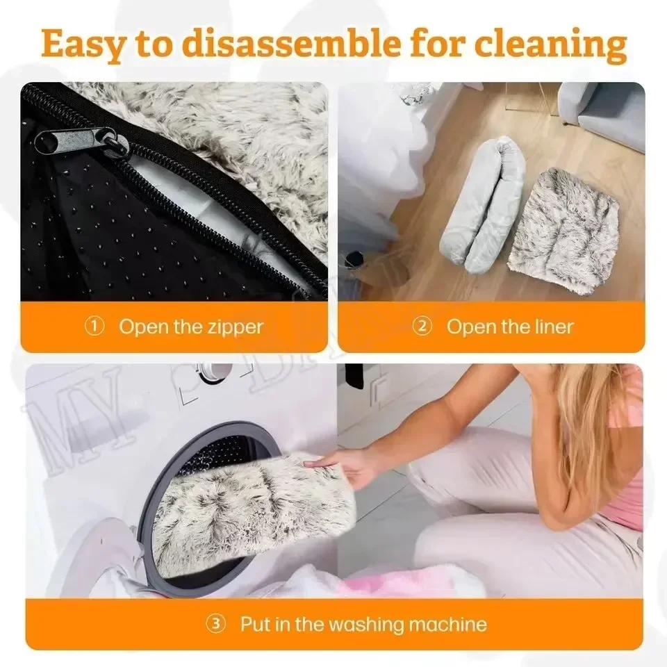 Luxuriöses Waschbares Hunde-Sofa-Bett mit Warmer Decke, Perfekt für Große Haustiere, Möbelbeschützer & Gemütliche Katzen-Decke Inklusive