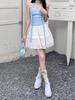 Summer 2025 Women's High-Waist White A-Line Puffy Skirt - Anti-Exposure, Hip-Wrapped Design