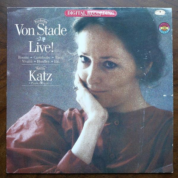 LP Record FREDERICA VON STADE , MARTIN KATZ - Live! D37231 CBS 1981 Europe Classical Used