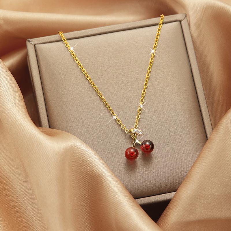 Luxury Shiny Stainless Steel 18k Gold Zircon Heart Butterfly Pendant Necklace Women Boutique Pearl Flower Leaf Necklace for Gift