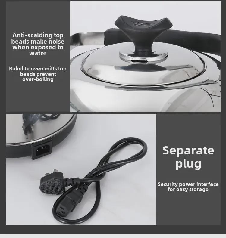 304 Stainless Steel Electric Whistling Kettle, Large Capacity with Auto Power-Off & Insulation for Home Use