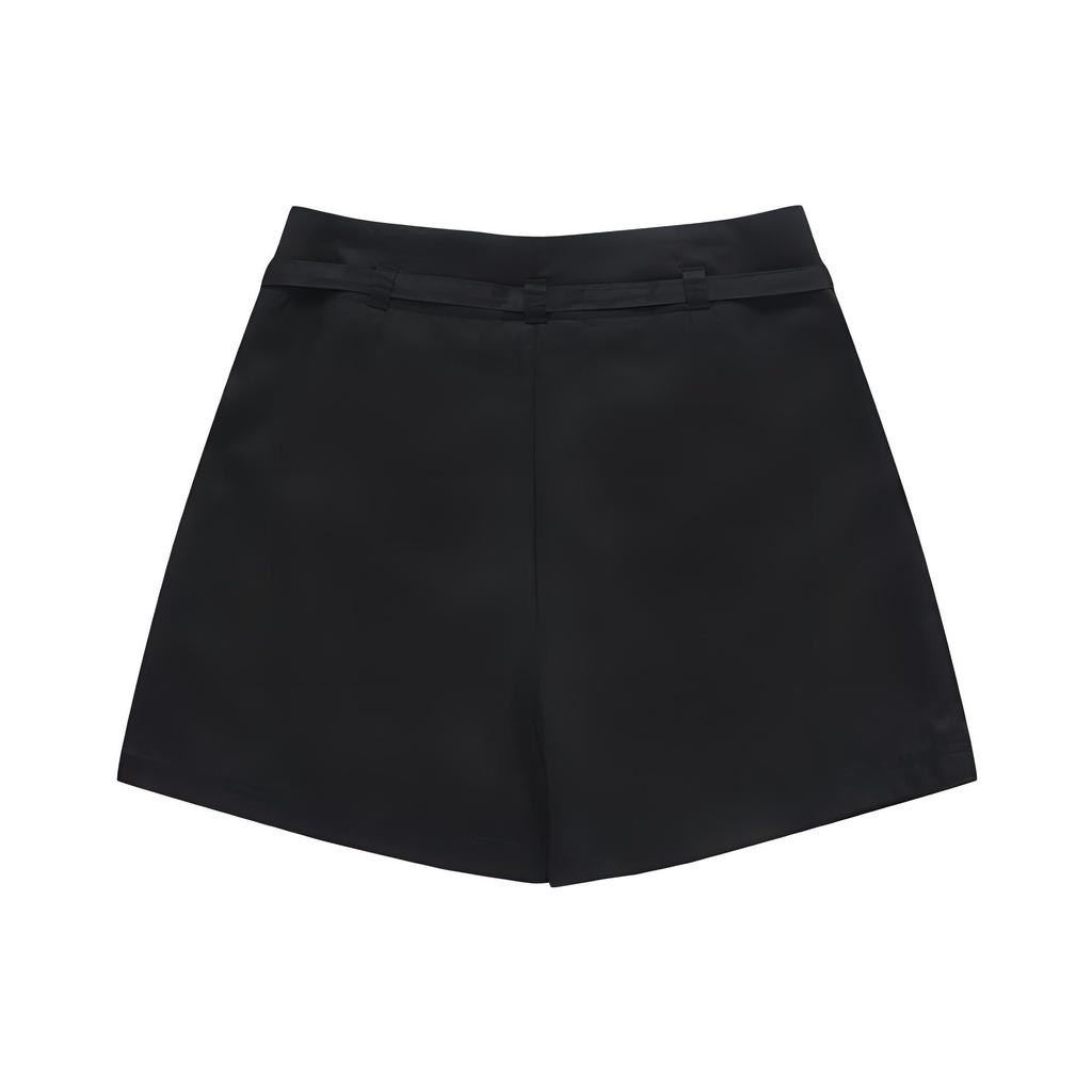 Fila Fusion Baseball Series Solid Color Loose Knit Sports Shorts Women Shorts Deep-Black T11W322805F-BK