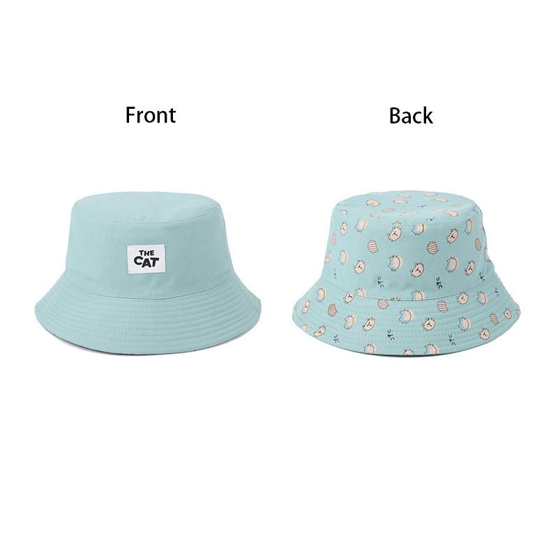

Fashionable Reversible Fisherman Hat Women s Sun Hat Spring Summer Basin Cap Korean Style колір морської хвилі