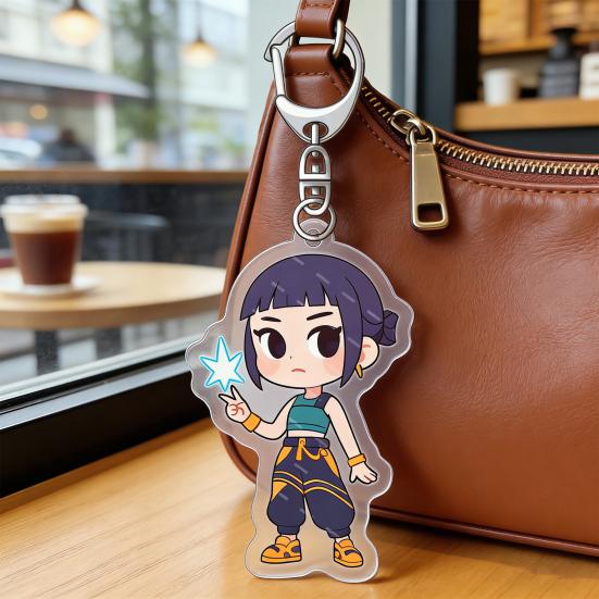 Keychain Pendant 3D Idol Group Design Portable Acrylic Keychain with Metal Lobster Clasp Waterproof Scratch-Proof Key Holder
