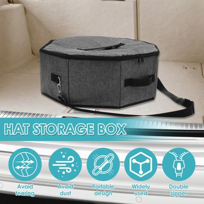 Hut-Organizer-Tasche Oxford-Stoff Staubdichte Cowboyhut-Box mit Metallhaken und Griff Tragbar Reise Große Kapazität Kappen-Organizer