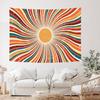 Vintage Sun Tapestry Aesthetic Boho Tapestries Abstract Retro 70s Rainbow Minimal Geometric Grunge Art Print Hippie Bohemian Decor Mid Century Modern