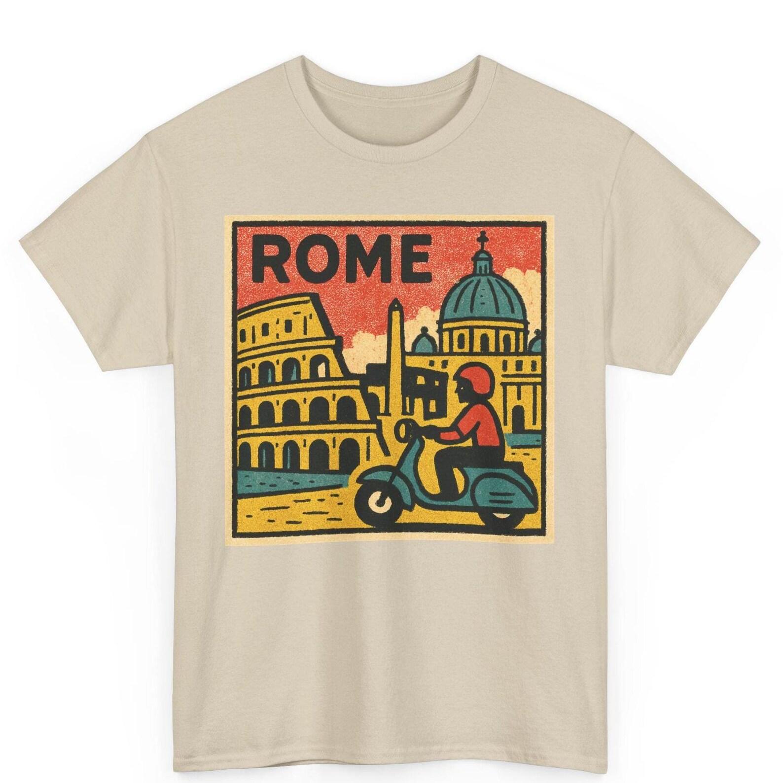 Italy Rome Comic T-Shirt: Retro Roman History Graphic Tee 4XL