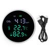 Air Quality Monitor Temperature Humidity Meter Digital Display Multifunctional Detector USB Charging