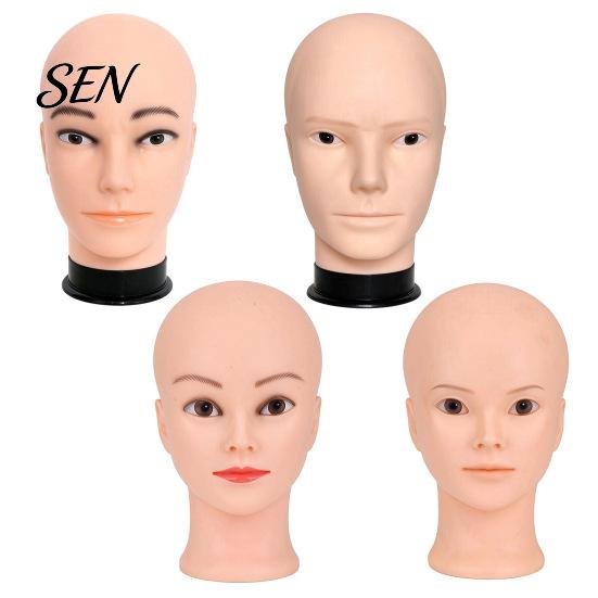 Cosmetology Practice Head Bald Mannequin Head, Male/Female Hair Model, Professional Large Circumference Model for Wig Making, Hat Glasses Display,