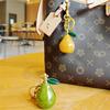 New Shiny Creative Cute Fruit Pear Bag Ornaments Colorful Fashion Car Key Chain Metal Flower Key Ring Exquisite Gift Souvenir