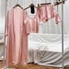 Female Sleepwear Pajamas Three-Piece Set Spring Summer Kimono Bathrobe Strap Top&Shorts Pijamas Suit Sexy Loose Satin Home Wear