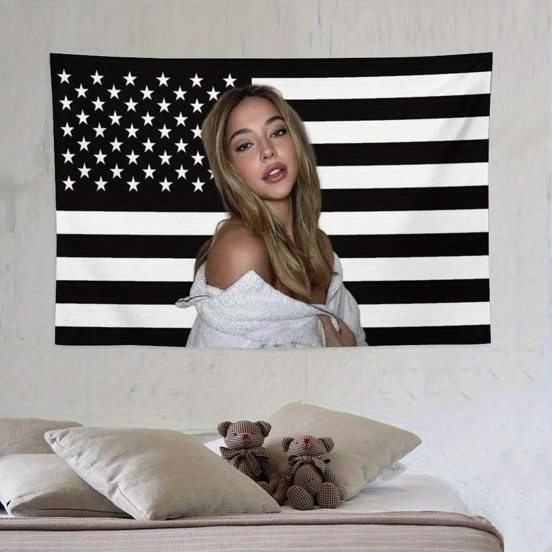 Black USA Flag Tapestry 1pc Creator Fan Teen Dorm Bedroom Decor