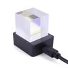 Crystal Cube Holographic Display Smart Weather Station & Digital Clock w/GIF Photo Animations Album for Desktop Decoration Clock