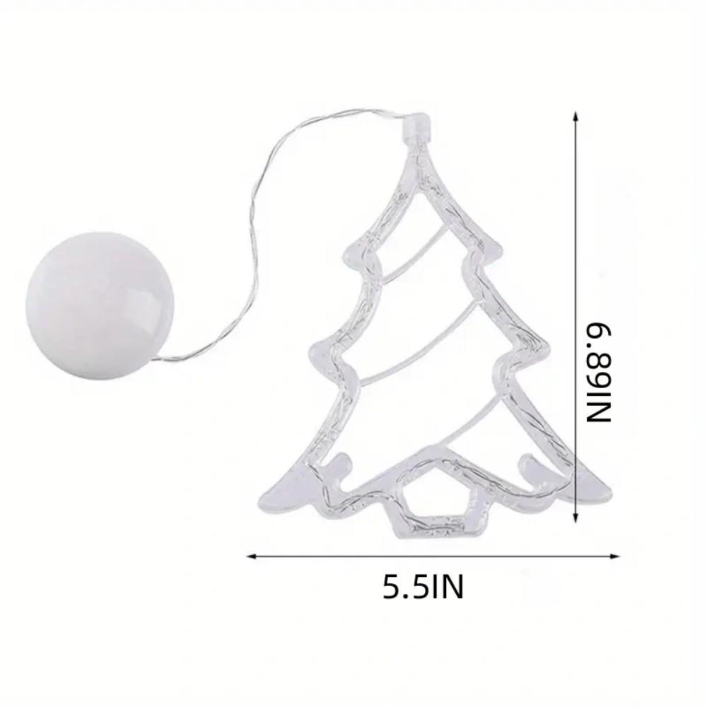 LED Christmas Suction Cup String Lights Battery Box Transparent Deer Bell Snowflake Christmas Tree Colored Lights Holiday Decoration Lights