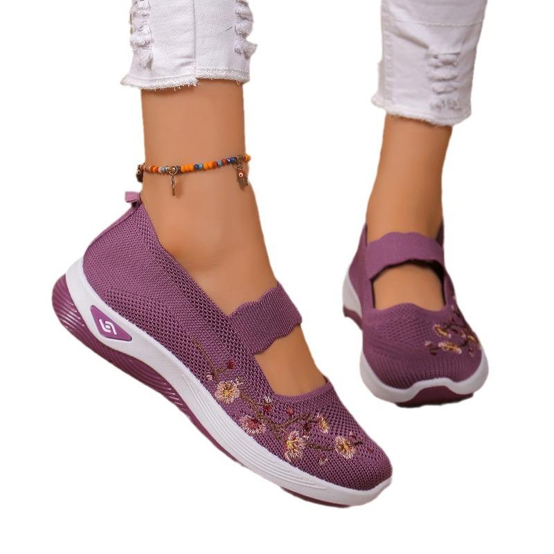 Damen Slip-On Bequeme Schuhe mit weicher Sohle für ältere Menschen, rutschfeste Sommerschuhe