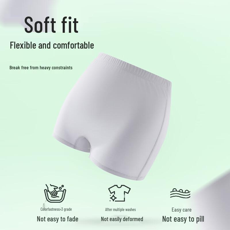 Yiershuang Women's 100% Pure Cotton Mid-Waist Boxer Briefs