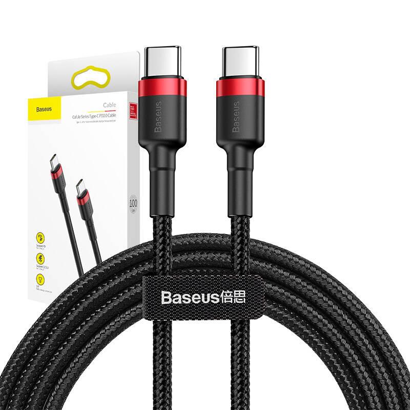 Kabel Usb-C Do Usb-C Pd Baseus Cafule Pd 2.0 Qc 3.0 60W 1M (Czarno-Czerwony)