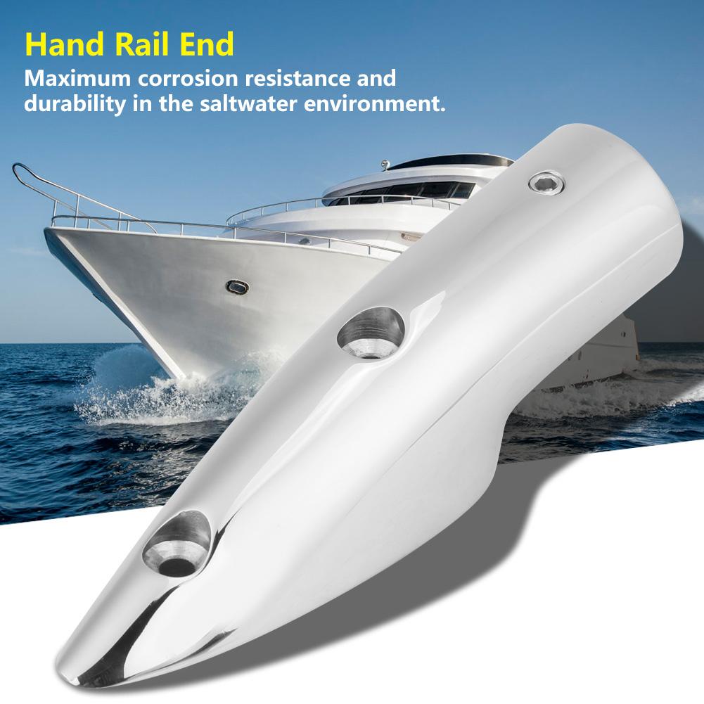 7 8  5 1 2 Degree Stainless Steel Marine Boat Hand Rail End Top Mount Hardware Fitting