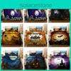 Bezauberndes Halloween 3D Cartoon Bettwäscheset mit Hexen- und Kürbisdesigns für gemütlichen Schlaf