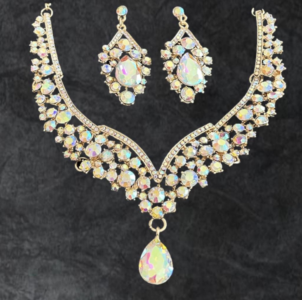 Belly Ballroom Party Aurora Stone [J's Select] Dance, Dance, Ladies' Necklace, Earrings, (gold Aurora)