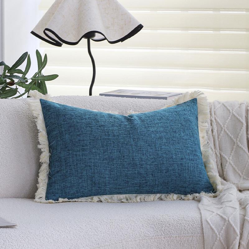 Husă de pernă de canapea din in gros, culoare solidă, pernă, pernă pentru living, pernă de spate, mașină, hotel, pernă pentru talie
