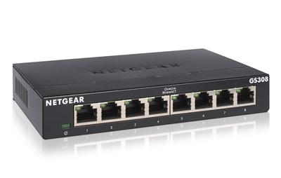 NETGEAR Tabletop Compact Unmanaged Switching Hub GS308 Gigabit 8 portów Cicha, bezwentylatorowa, energooszczędna konstrukcja 3 lata gwarancji