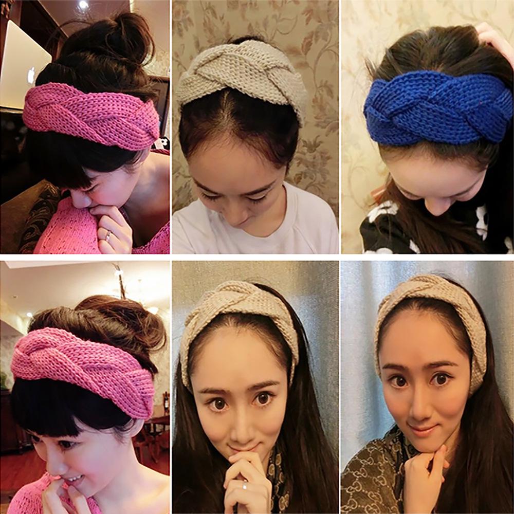 Handmade Woolen Cable Knit Headband Ear Warmer - European, American, Korean Style for Autumn/Winter
