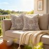 Boho Cushion Covers 18x18 Set of 2 Blue Throw Cushion Covers Outdoor Decorative Linen Cushion Covers for Couch Bed Sofa Cushion Boho Pillowcases