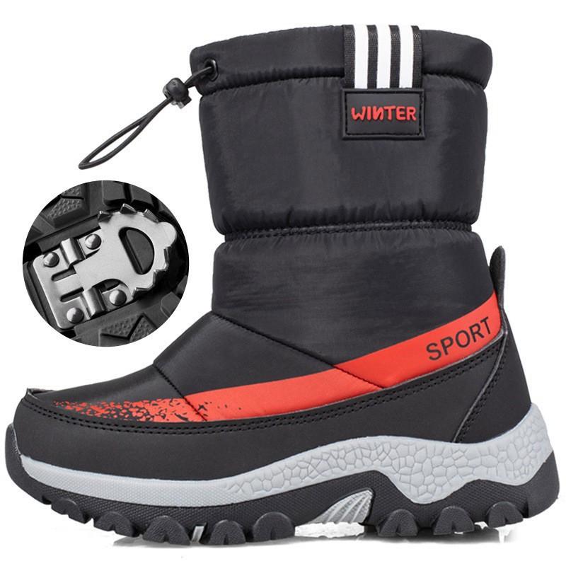 2025 Winter New Children's Mid-Tube Thickened Snow Boots Northeast Anti-Slip Warm Boy Casual Crampon Cotton Shoes Fashionable