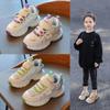 Girls' Spring New Children's Sports White Shoes, Soft-soled Dad Shoes for Older Girls, Autumn and Winter Models