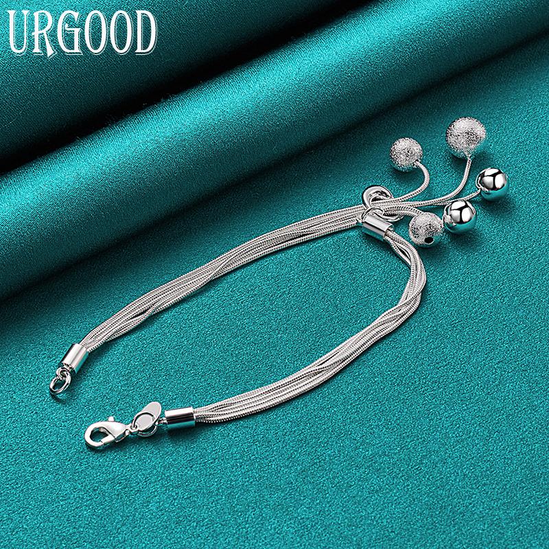 Bracelet chaîne serpent en argent Sterling 925, perles romantiques, cadeau de fête pour femmes, bijoux à la mode