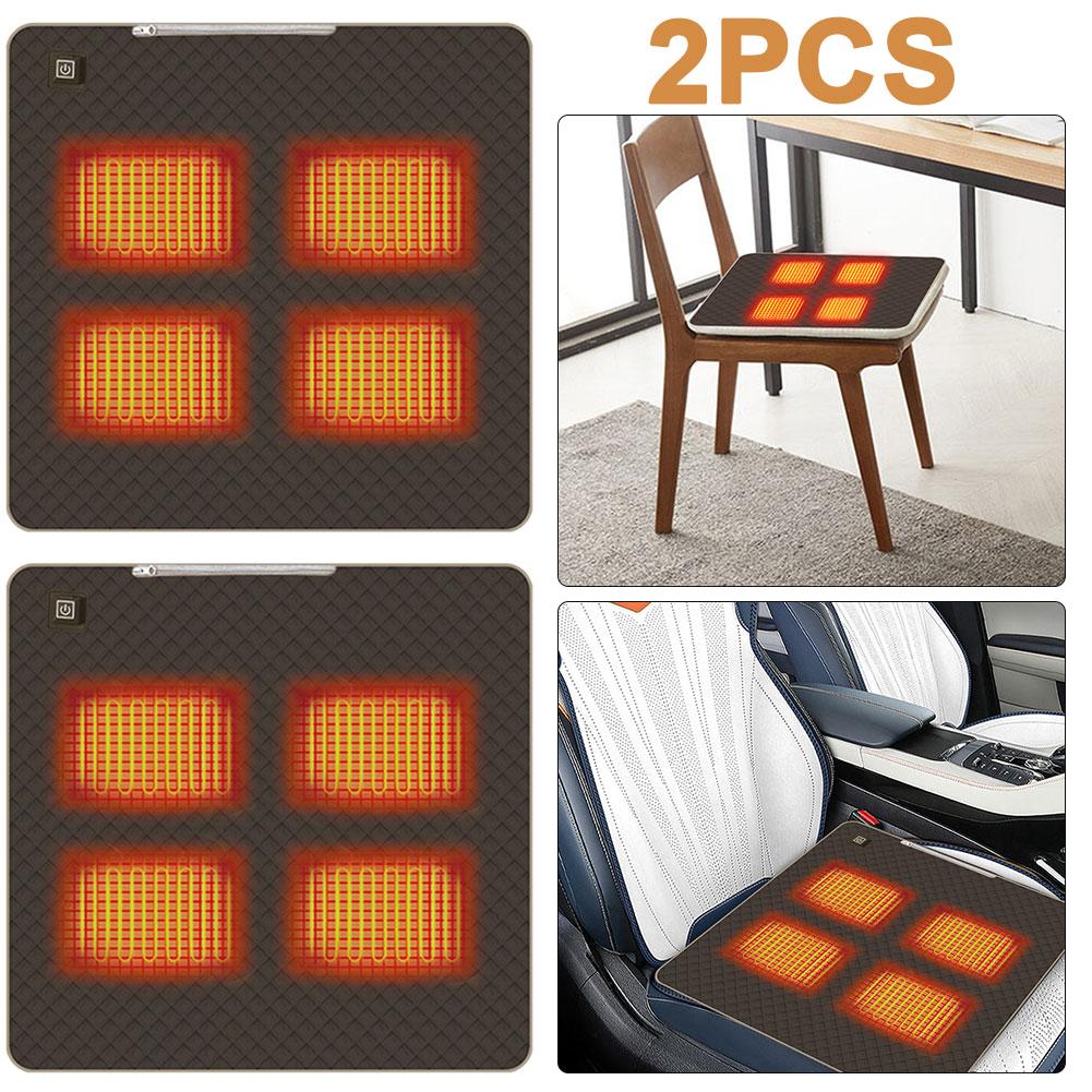 4 beheizte Bereiche Campingstuhl Beheiztes Kissen Verdickte Heizung Warme Unterlage für Winter Outdoor Reisen Wärmere Kissenmatte