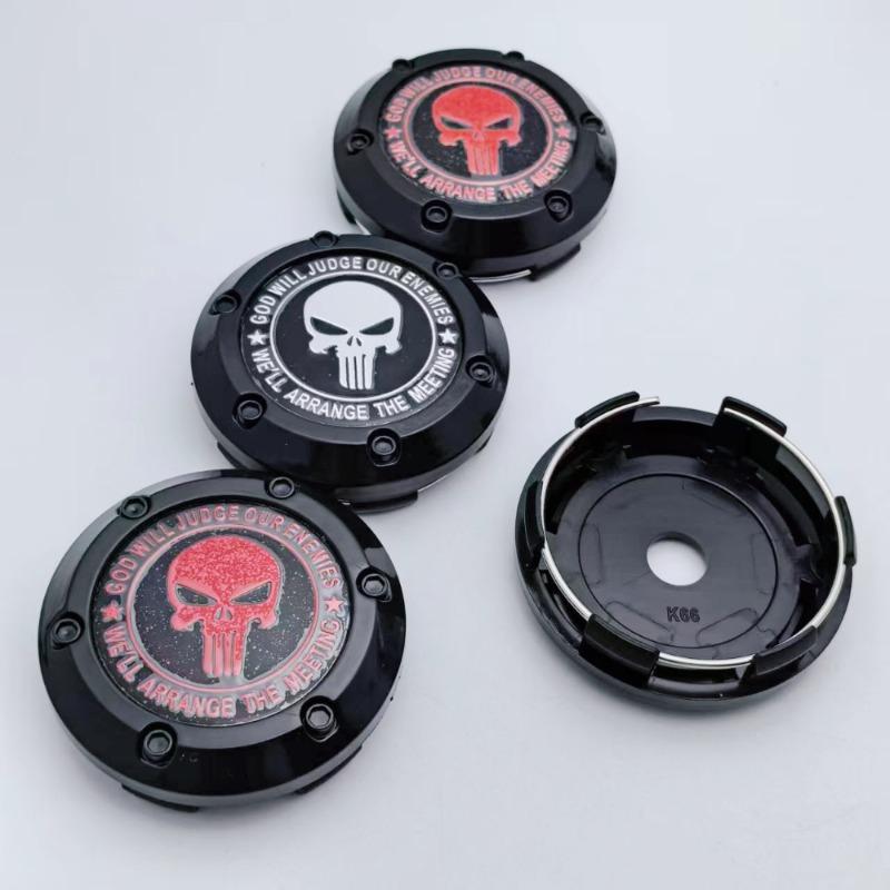 4pcs/set 66MM 62MM Skul Logo Emblem Badge Car Wheel Center Caps Rim Hubcaps Wheel Hub Center Dust Cover Replace Car Accessories