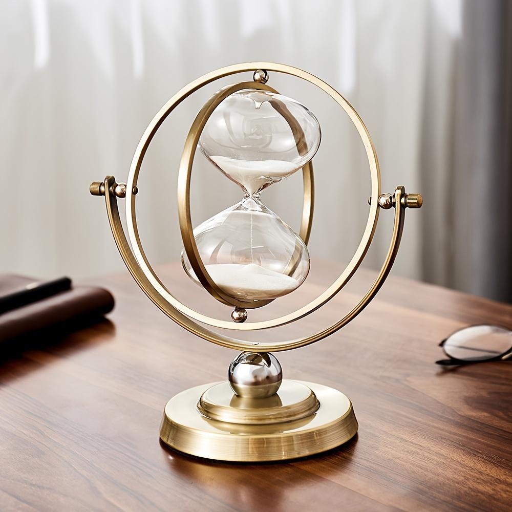 1pc, 30-Minute White Sand Timer, Antique-Inspired 720° Rotating Hourglass, Metal & Glass Vintage Sand Clock for Office, Desk, Home Decor