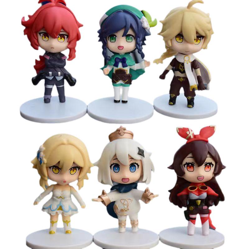 Genshin Impact Q Version Paimon Anime Figure 8cm Pvc Model Cute Doll Car Decoration Wholesale