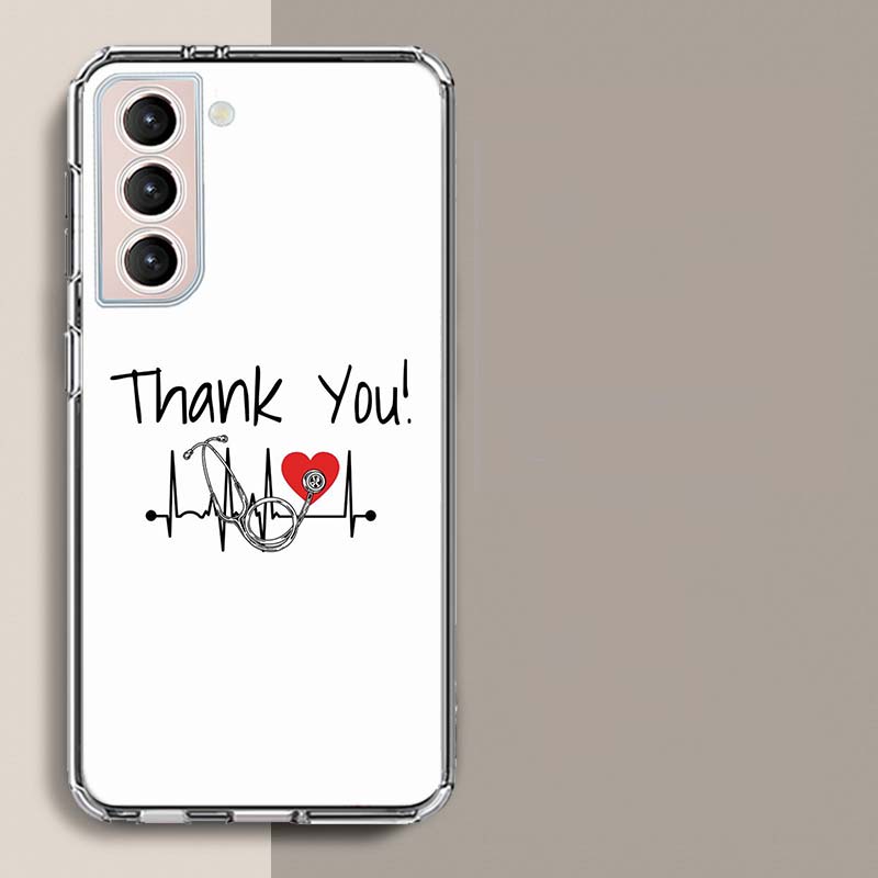 Nurse Medical Stethoscope Phone Case For Samsung S25+ Edge Galaxy S24 FE S23 Ultra Capa Shell S22+ S21 Plus S20 FE Cover Silicon