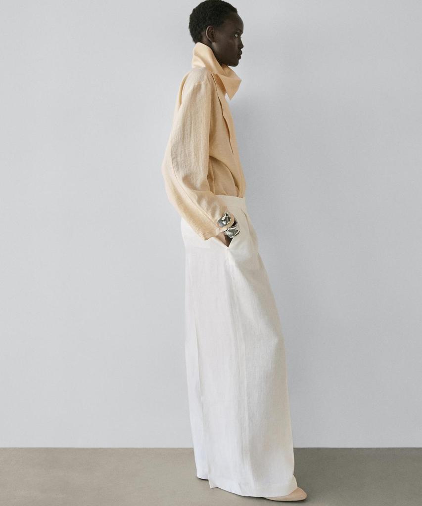 Masimodutti Fluid Linen Suit Pants