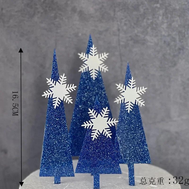Golden Acrylic Christmas Tree Cake Toppers For Kids Christmas Party, Family Party, Xmas Cakes Decoration