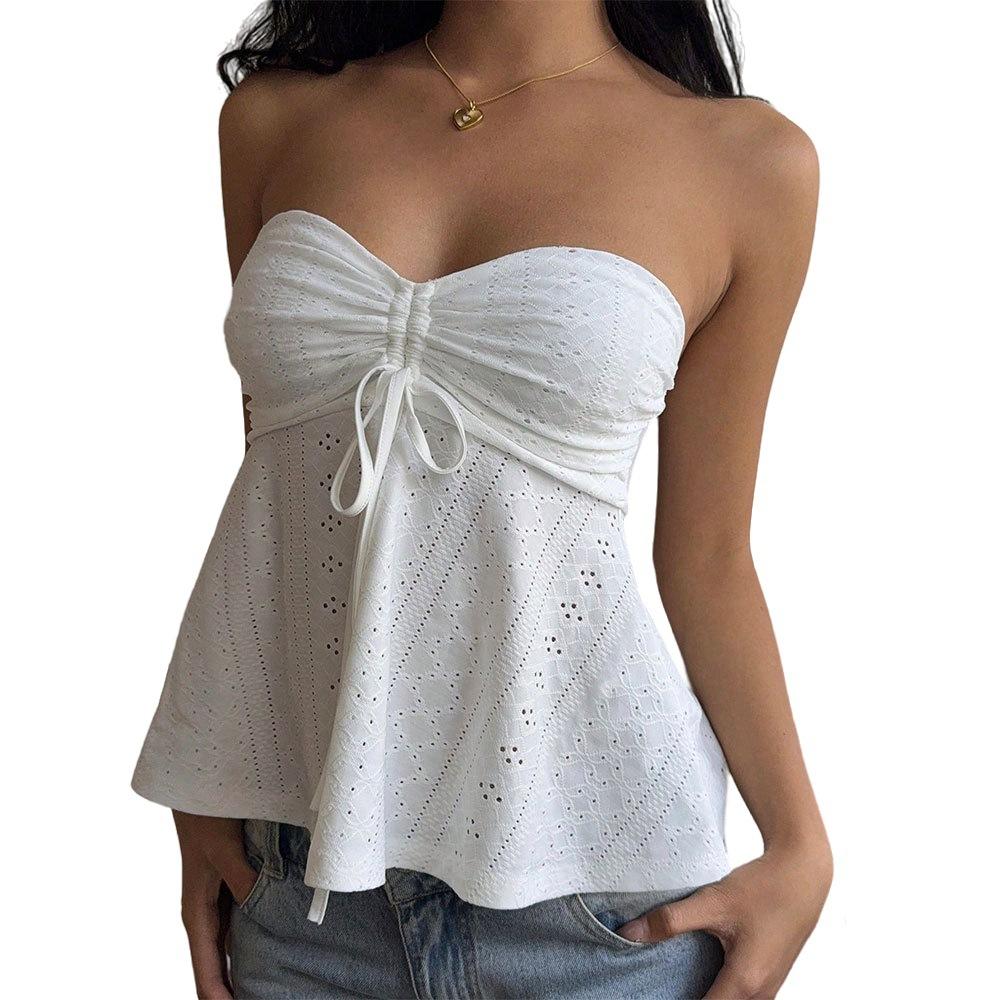 Summer New Women's Clothing High-end Sweet and Spicy Style Tube Top, Slim-fitting Sleeveless Top