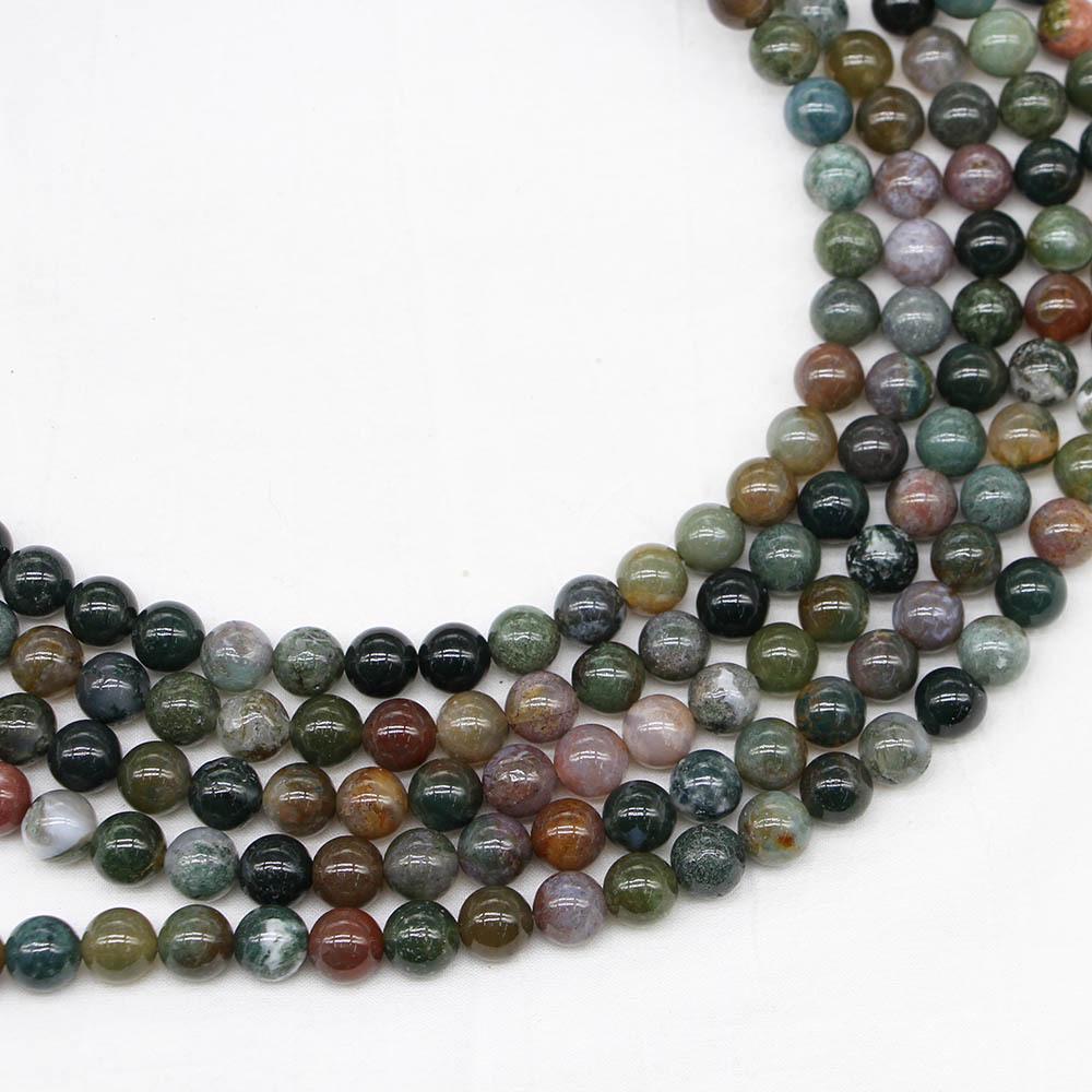 

Handmade Indian Agate DIY Bracelet with Natural Stone Round Beads 4mm [83 beads/strand]
