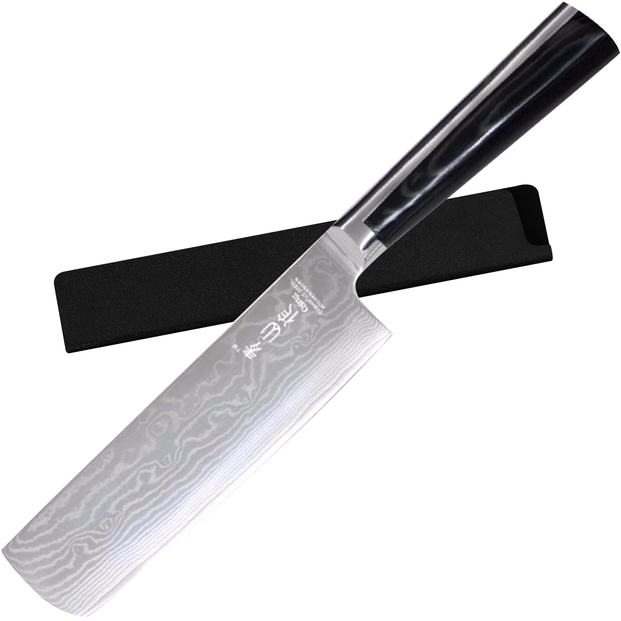 

Японский дамасский нож шеф-повара с ручкой G10 7-дюймовый кухонный нож для мяса тесак с краевой защитой